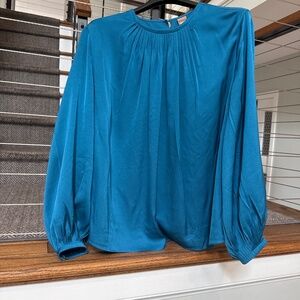 BOSS Izane Pleat Neck Stretch silk blouse - size 12